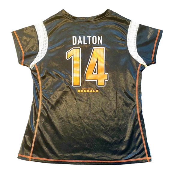 Cincinnati Bengals Football Jersey Girl's Youth XL Shiny Black Orange #14 - Picture 2 of 7